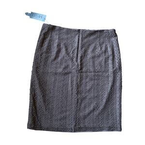Solitaire Brown Taupe Lace Pencil Mini Skirt Size L 90's Y2K Stretch Festival